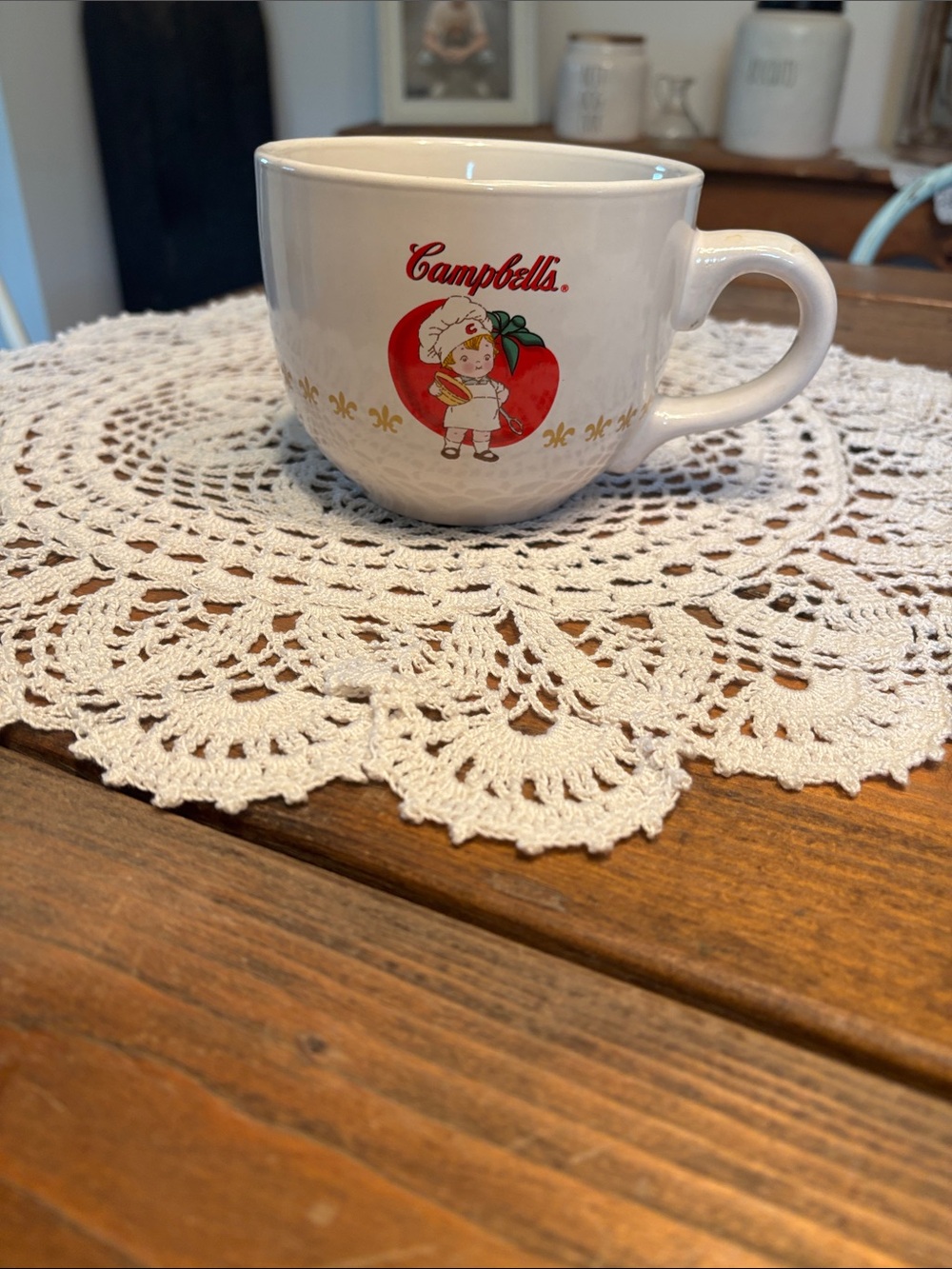 2002 Campbell's Soup Kids Ceramic Mug - White with Red Accent
